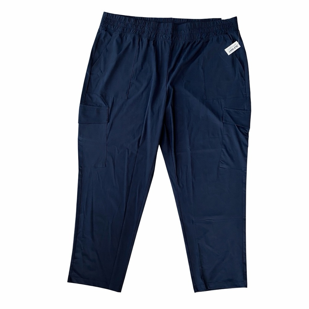 Old Navy Women’s High Rise Sleektech Tapered Pants Color Navy Size XXL NWT